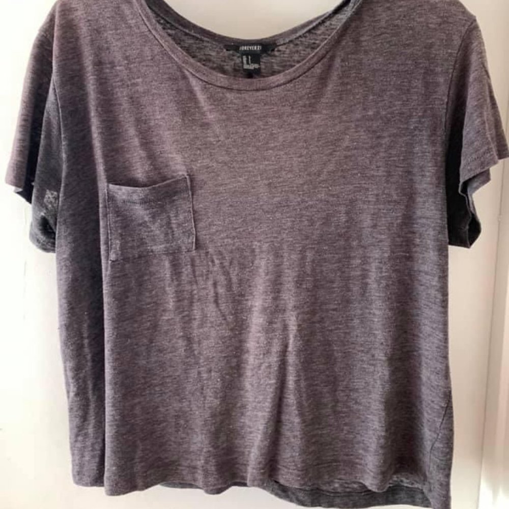 Forever 21 Gray Pocket Tee
